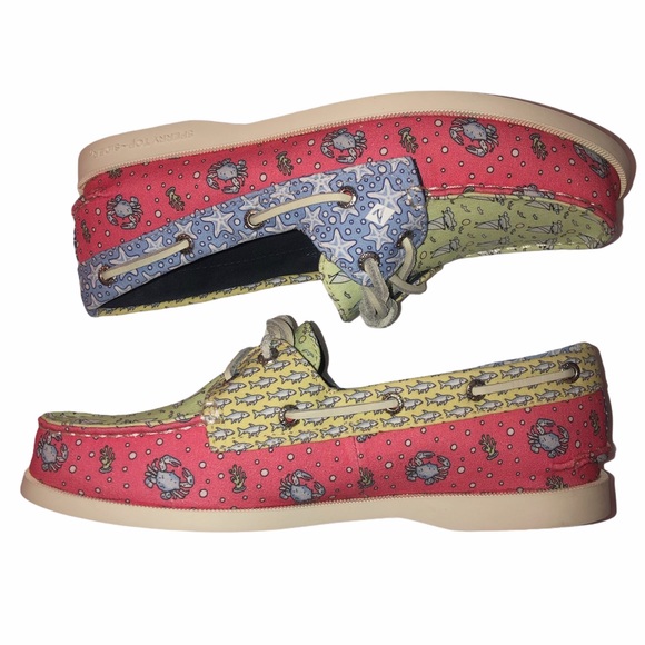 New Vineyard Vines x Sperry Colorful Heritage Patchwork Boat Shoe 6